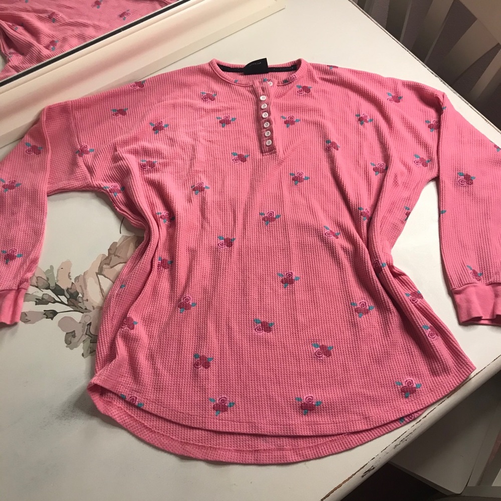 Lazy Oaf Waffle Knit Long-sleeve Oversized Top